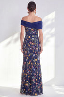 Load image into Gallery viewer, Floral Green Beaded Ruched Long Mother of the Bride Dress