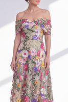 Load image into Gallery viewer, Floral Light Khaki A Line High Low Mother of the Bride Dress