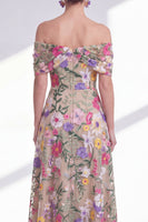 Load image into Gallery viewer, Floral Light Khaki A Line High Low Mother of the Bride Dress