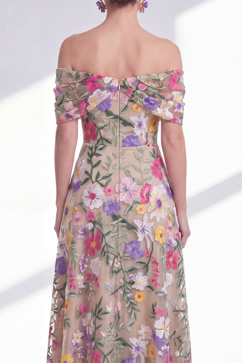Load image into Gallery viewer, Floral Light Khaki A Line High Low Mother of the Bride Dress