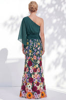 Load image into Gallery viewer, Mermaid Lilac Long Floral One Shoulder Mother of the Bride Dress with Sleeves