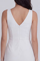 Load image into Gallery viewer, Ivory V-Neck Ruched Short Graduation Dress with Ruffles