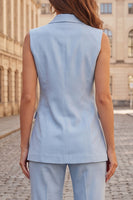 Load image into Gallery viewer, Peak Lapel Double Breasted Light Blue 2 Piece Business Suits