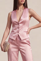 Load image into Gallery viewer, 2 Piece Pink V-Neck Single Breasted Business Suits
