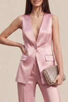 Load image into Gallery viewer, Pink 2 Piece Single Breasted V-Neck Business Suits