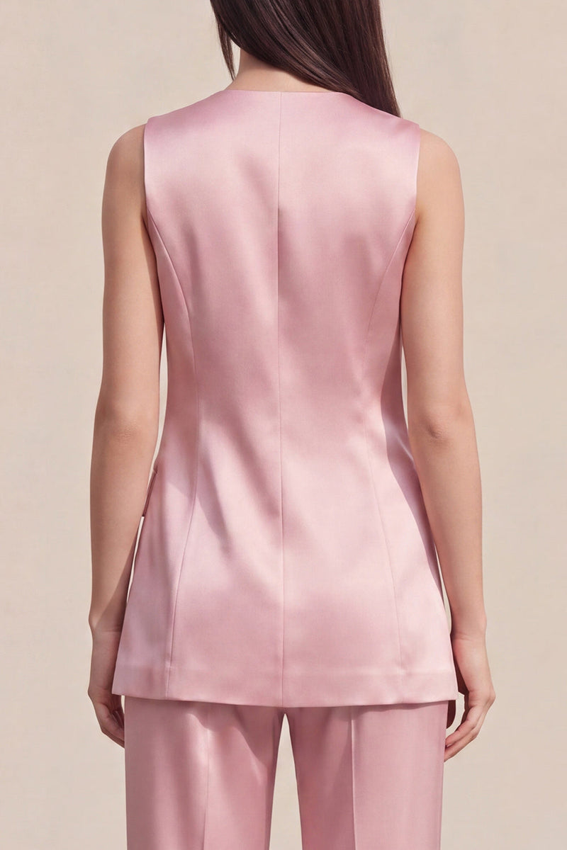 Load image into Gallery viewer, Pink 2 Piece Single Breasted V-Neck Business Suits