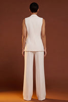 Load image into Gallery viewer, Ivory 2 Piece Shawl Lapel Single Breasted Wide Leg Business Suits