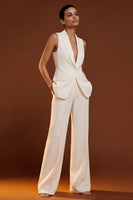 Load image into Gallery viewer, Ivory 2 Piece Shawl Lapel Single Breasted Wide Leg Business Suits