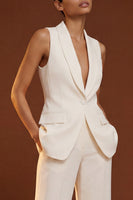 Load image into Gallery viewer, Ivory 2 Piece Shawl Lapel Single Breasted Wide Leg Business Suits