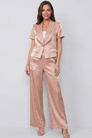 Load image into Gallery viewer, Dusty Rose Peak Lapel 2 Piece Short Sleeves Single Breasted Business Suits