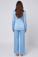 Load image into Gallery viewer, Light Blue Shawl Lapel 2 Piece Long Sleeves Single Breasted Business Suits