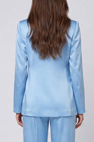 Load image into Gallery viewer, Light Blue Shawl Lapel 2 Piece Long Sleeves Single Breasted Business Suits