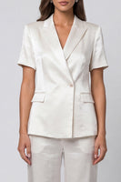 Load image into Gallery viewer, Ivory Peak Lapel Short Sleeves 2 Piece Single Breasted Business Suits