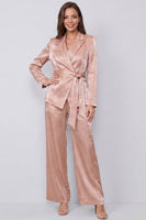 Load image into Gallery viewer, Dusty Rose Peak Lapel 2 Piece Long Sleeves Wide Leg Business Suits