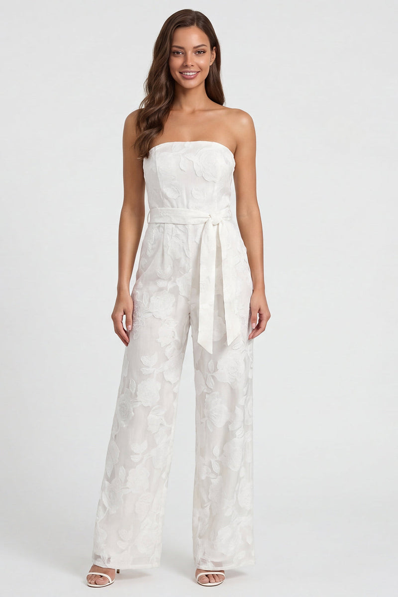 Load image into Gallery viewer, Ivory Floral 2 Piece Notched Lapel Long Sleeves Lace Business Suits