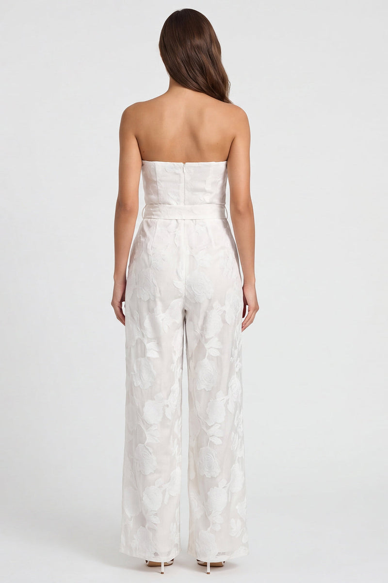 Load image into Gallery viewer, Ivory Floral 2 Piece Notched Lapel Long Sleeves Lace Business Suits