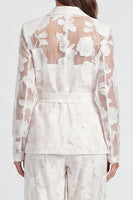 Load image into Gallery viewer, Ivory Floral 2 Piece Notched Lapel Long Sleeves Lace Business Suits