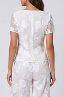 Load image into Gallery viewer, Ivory Square Neck Floral 2 Piece Single Breasted Lace Business Suits