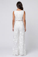 Load image into Gallery viewer, 2 Piece Scoop Floral Ivory Single Breasted Lace Business Suits