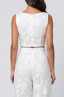 Load image into Gallery viewer, 2 Piece Scoop Floral Ivory Single Breasted Lace Business Suits