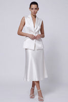 Load image into Gallery viewer, Ivory Midi Peak Lapel 2 Piece Single Breasted Business Suits