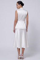 Load image into Gallery viewer, Ivory Midi Peak Lapel 2 Piece Single Breasted Business Suits
