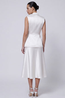 Ivory Midi Peak Lapel 2 Piece Single Breasted Business Suits