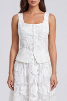 Load image into Gallery viewer, Ivory Floral 2 Piece Single Breasted Scoop Lace Long Work Dress