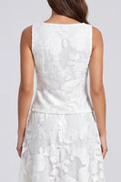 Load image into Gallery viewer, Ivory Floral 2 Piece Single Breasted Scoop Lace Long Work Dress