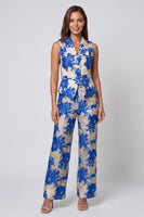 Load image into Gallery viewer, Blue 2 Piece Floral Shawl Lapel Single Breasted Business Suits