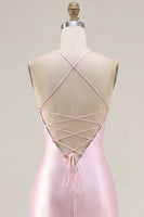 Load image into Gallery viewer, Sparkly Pink Ruched Corset Tight Beaded Short Prom Dress with Slit