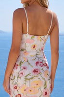 Load image into Gallery viewer, Sparkly Ivory Floral Spaghetti Straps Beaded Tight Short Prom Dress