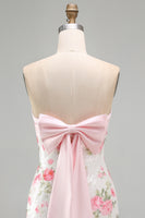 Load image into Gallery viewer, Sparkly Strapless Sequins Tight Short Light Pink Floral Birthday Party Dress