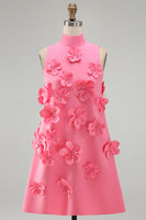 Load image into Gallery viewer, Floral Sage Green Short High Neck A Line Birthday Party Dress