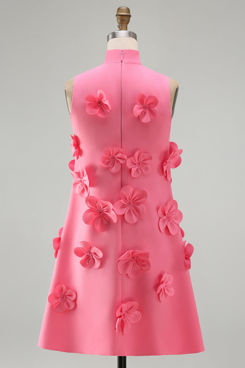 Load image into Gallery viewer, Floral Sage Green Short High Neck A Line Birthday Party Dress