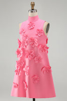 Load image into Gallery viewer, Floral Sage Green Short High Neck A Line Birthday Party Dress