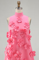 Load image into Gallery viewer, Floral Sage Green Short High Neck A Line Birthday Party Dress