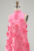 Load image into Gallery viewer, Floral Sage Green Short High Neck A Line Birthday Party Dress