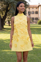Load image into Gallery viewer, Floral Sage Green Short High Neck A Line Birthday Party Dress