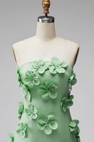 Load image into Gallery viewer, Red Strapless Short Floral Birthday Party Dress