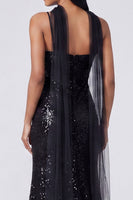 Load image into Gallery viewer, Sparkly Yellow Sequins V-Neck Mermaid Long Formal Dress with Slit