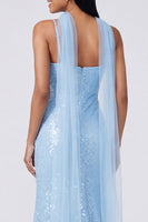 Load image into Gallery viewer, Sparkly Yellow Sequins V-Neck Mermaid Long Formal Dress with Slit