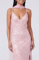 Load image into Gallery viewer, Sparkly Yellow Sequins V-Neck Mermaid Long Formal Dress with Slit