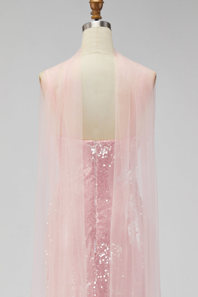 Load image into Gallery viewer, Sparkly Yellow Sequins V-Neck Mermaid Long Formal Dress with Slit