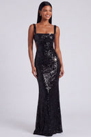 Load image into Gallery viewer, Sparkly Sequins Light Blue Square Neck Mermaid Long Formal Dress