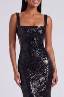 Load image into Gallery viewer, Sparkly Sequins Light Blue Square Neck Mermaid Long Formal Dress
