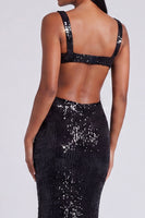 Load image into Gallery viewer, Sparkly Sequins Light Blue Square Neck Mermaid Long Formal Dress