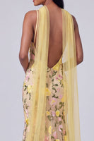 Load image into Gallery viewer, Butter Yellow Floral Spaghetti Straps Embroidered Mermaid Long Formal Dress