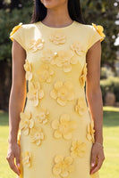 Load image into Gallery viewer, Black Floral A Line Round Neck Long Formal Dress with Sleeves
