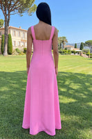 Load image into Gallery viewer, Navy Floral A Line Square Neck Maxi Formal Dress